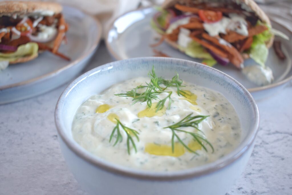 Vegan zelfgemaakte tzatziki