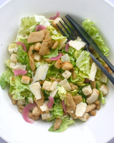 Vegan makkelijke caesar salad