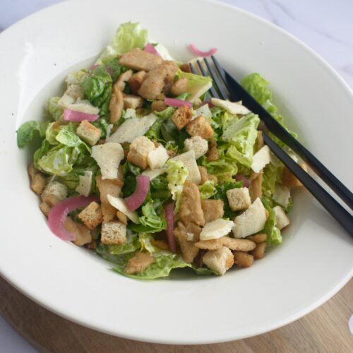 Vegan makkelijke caesar salad Bonusvegan