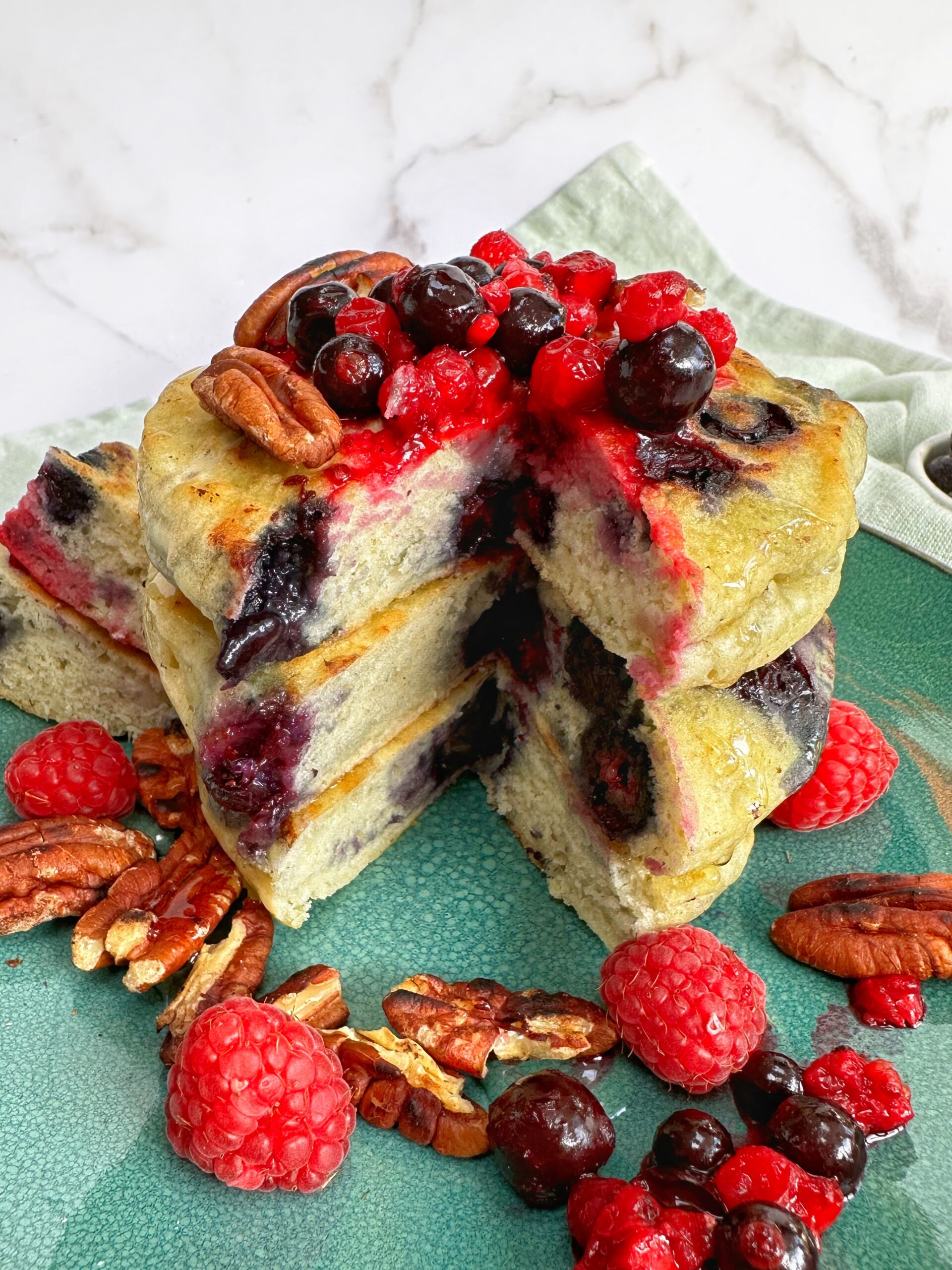 Vegan fluffy blueberry pancakes Bonusvegan