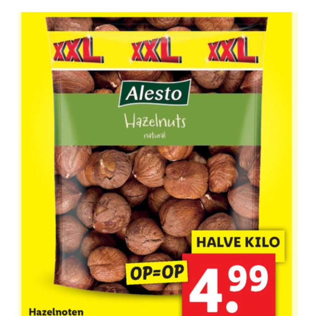 Lidl Alesto Hazelnoten 500 gram folder