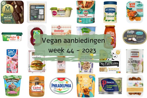 Vegan Aanbiedingen Week 44 – 2023 - Bonusvegan