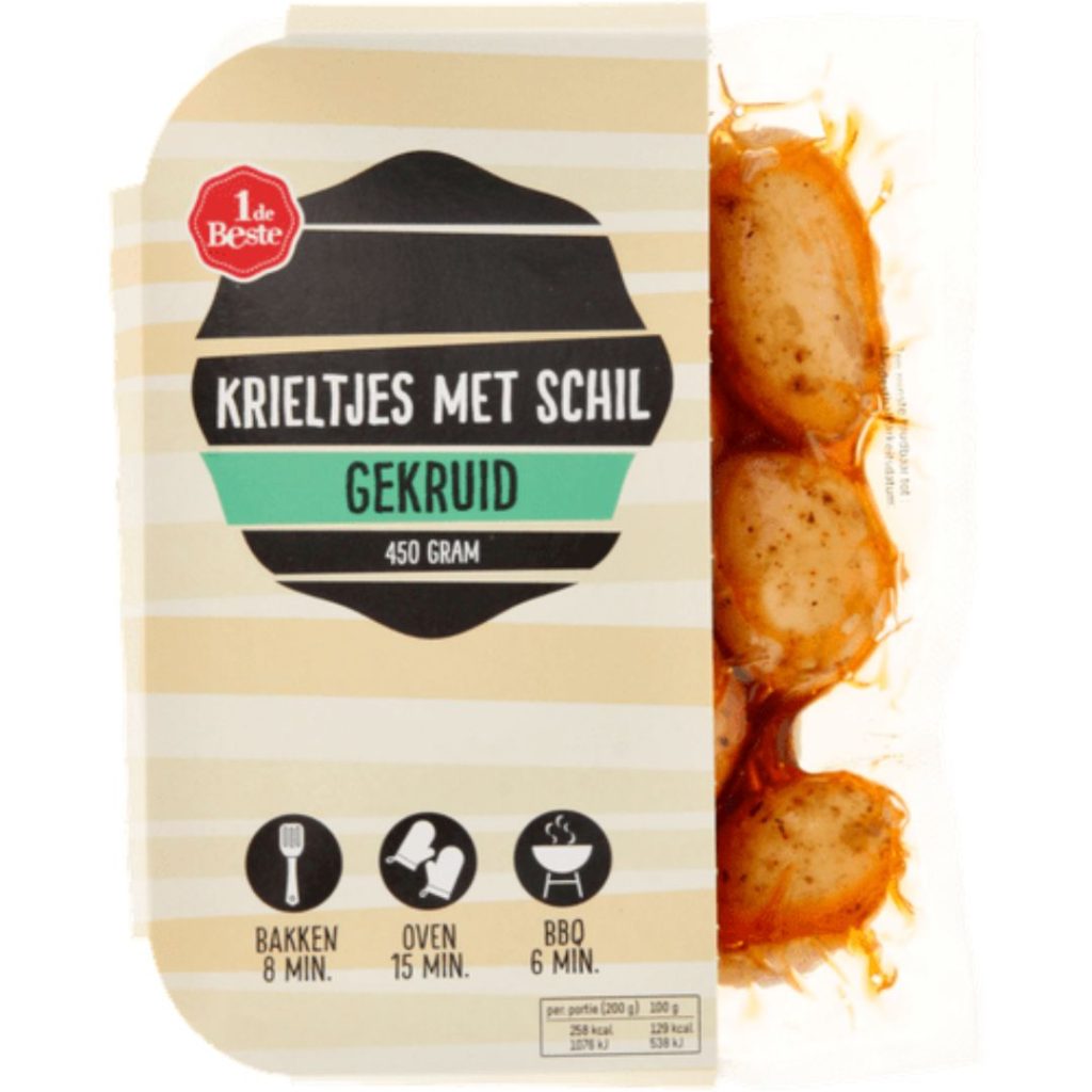 1 de Beste Krieltjes met schil gekruid vegan