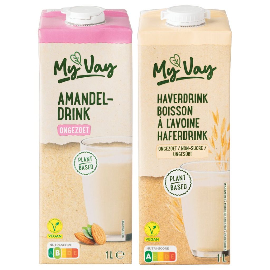 Aldi My Vay Vegan Ongezoete amandel- of haverdrink