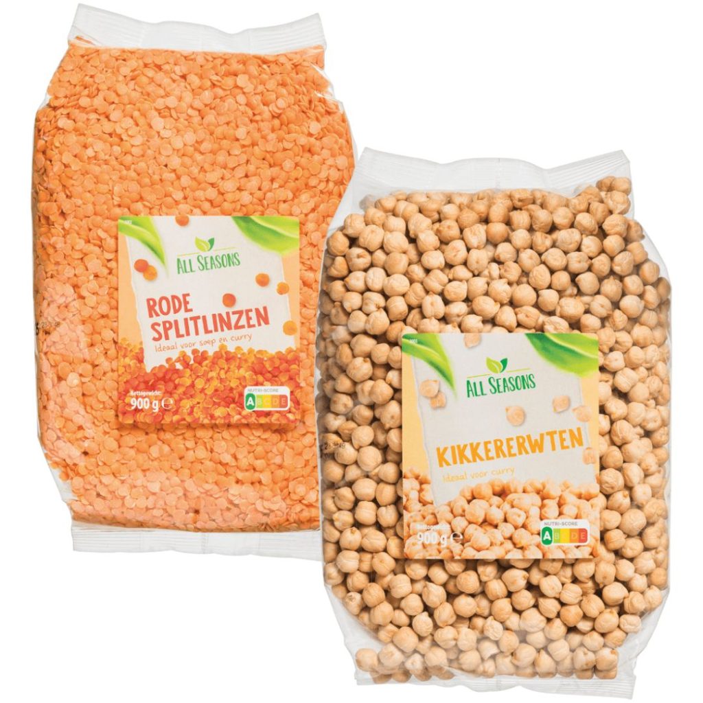 Aldi All Seasons Rode splitlinzen of kikkererwten