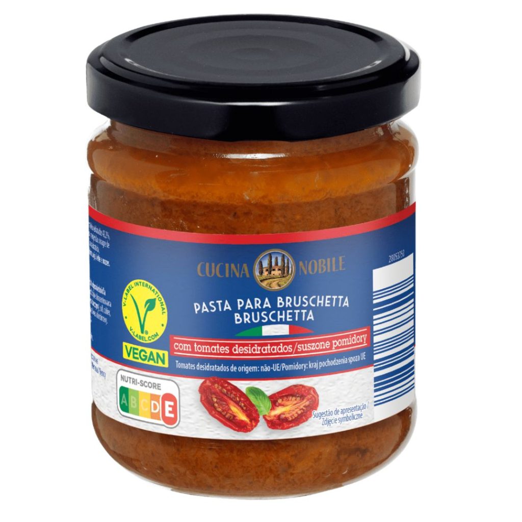 Aldi Cucina Nobile Bruschetta spread vegan com tomatoes