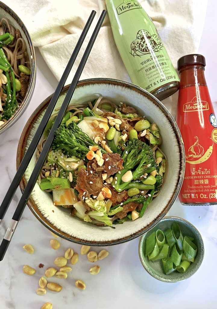Stir-fry no beef met bimi en oestersaus