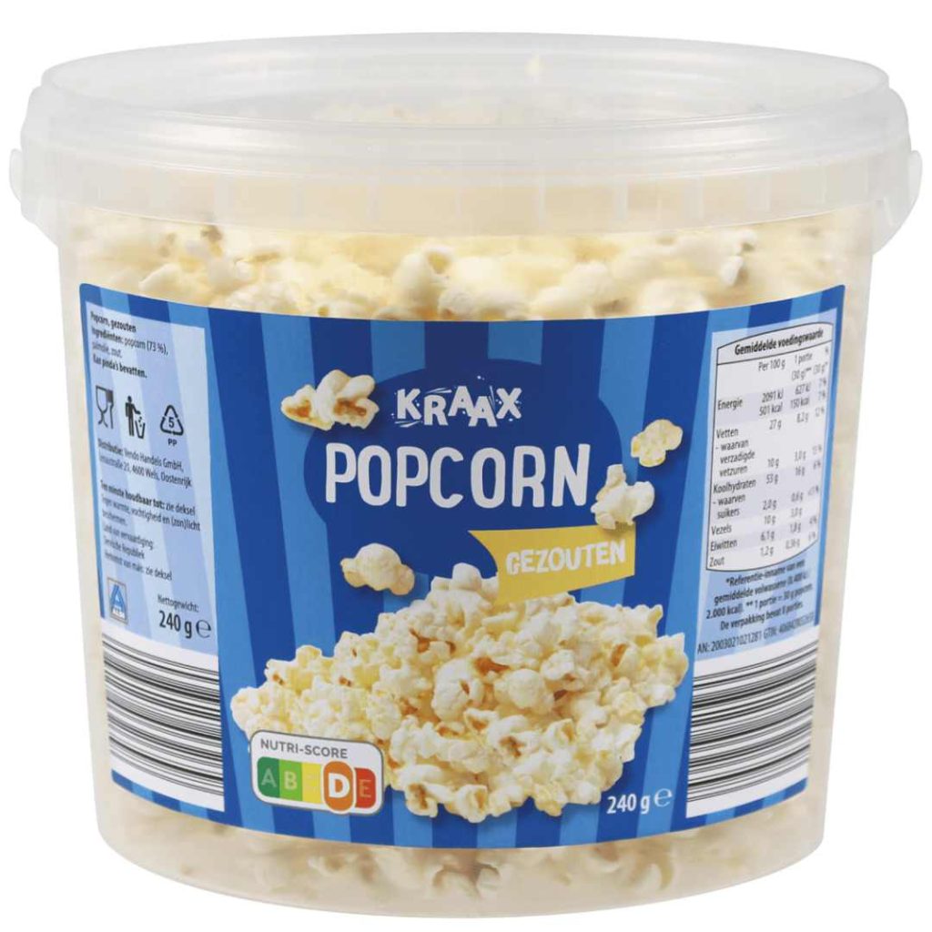 Aldi Kraax Gezouten popcorn