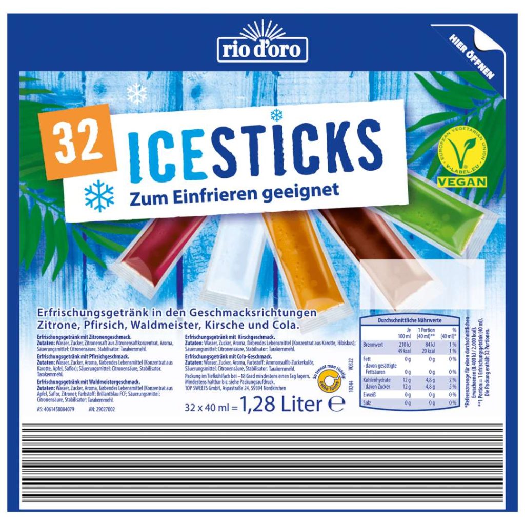 Aldi Rio D'oro ijssticks vegan