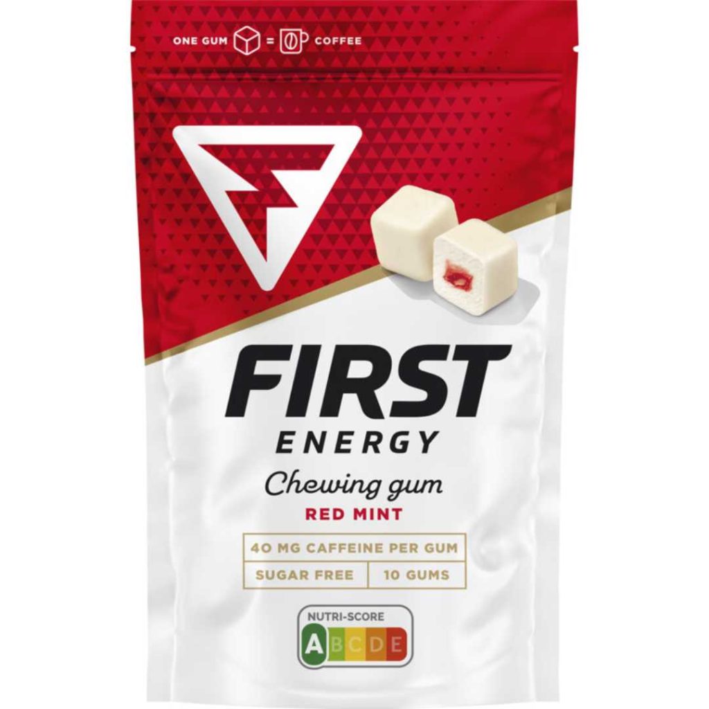 First Energy Gum Red mint met cafeïne