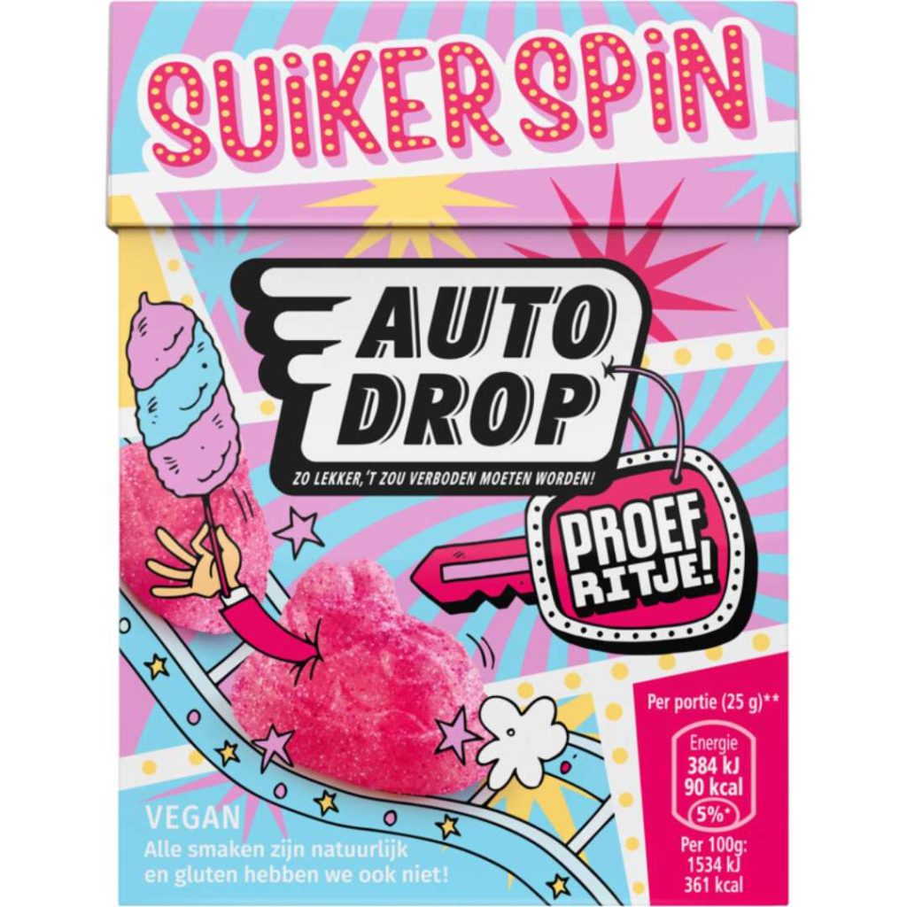 Autodrop proefritje suikerspin