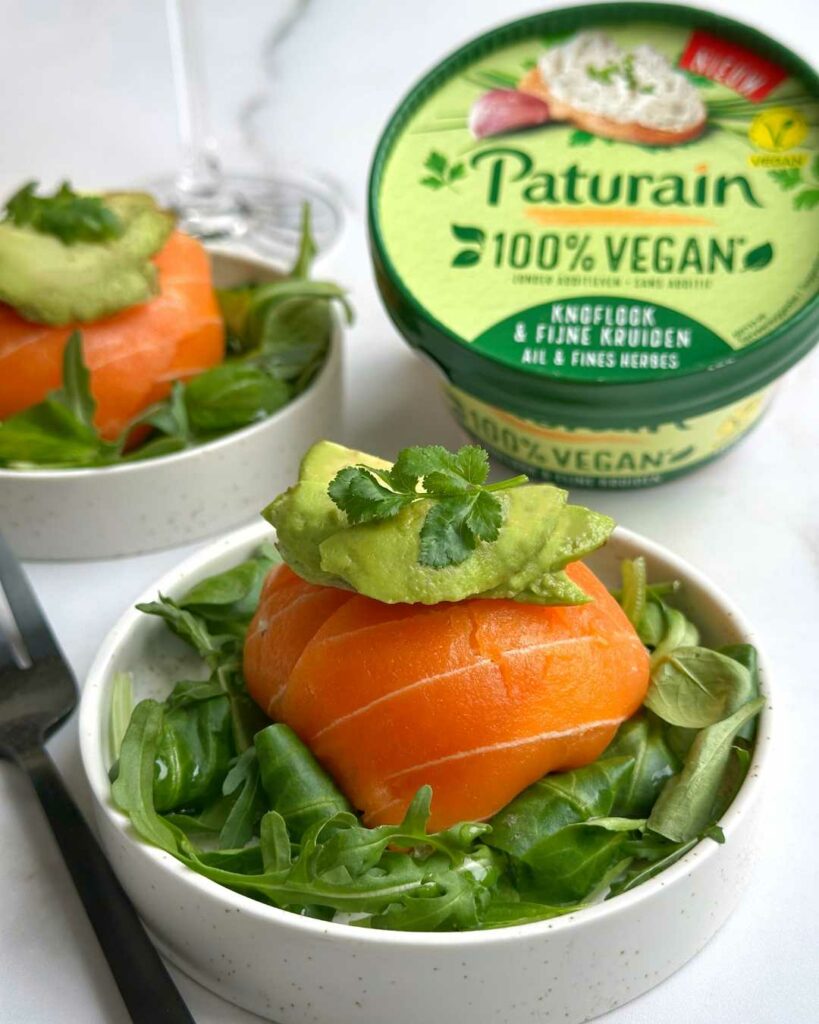 Vegan zalmbonbons gevuld met Paturain