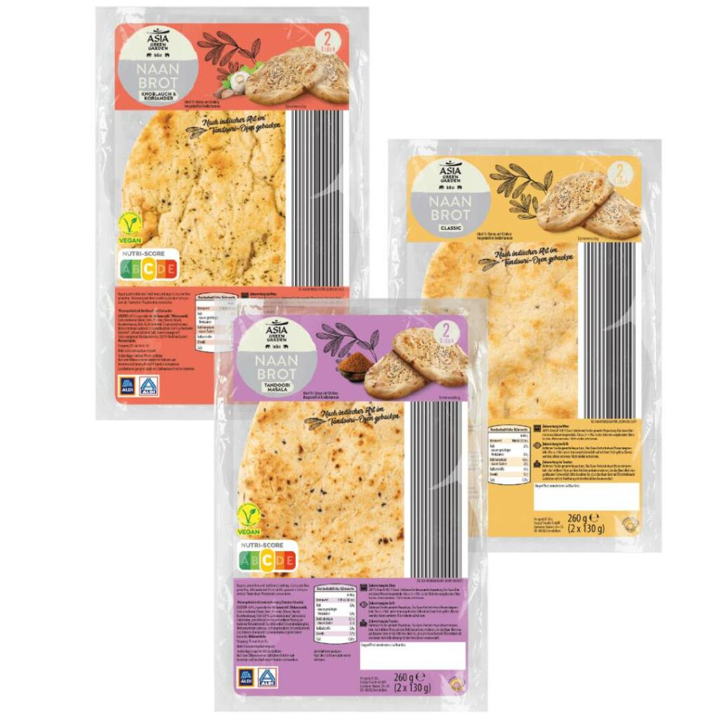 Aldi Asia Green Garden naanbrood 260 gram