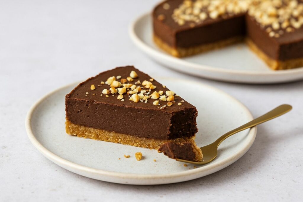 Vegan chocoladetaart hazelnoot punt